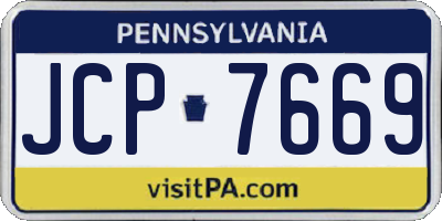 PA license plate JCP7669