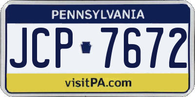 PA license plate JCP7672