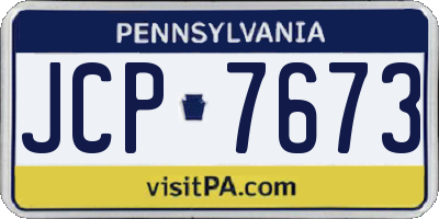 PA license plate JCP7673