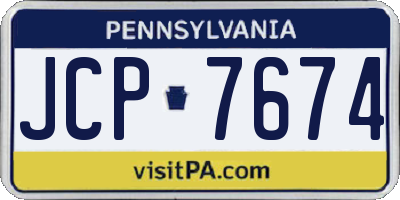 PA license plate JCP7674