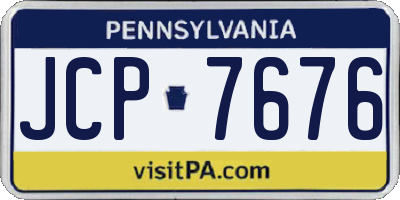 PA license plate JCP7676