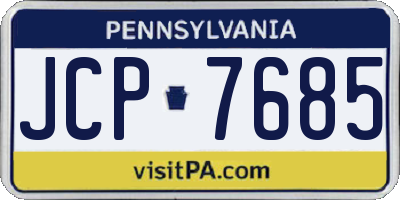 PA license plate JCP7685
