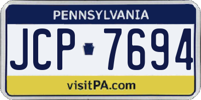 PA license plate JCP7694