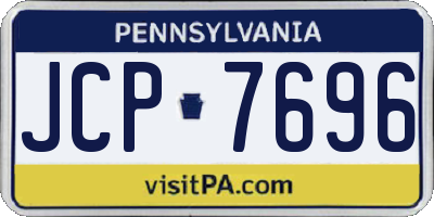PA license plate JCP7696