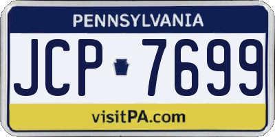 PA license plate JCP7699