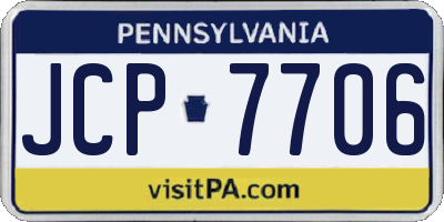PA license plate JCP7706