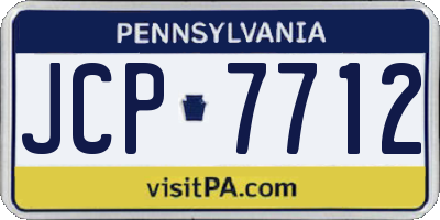 PA license plate JCP7712