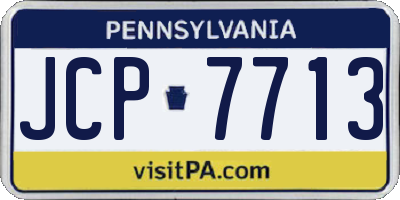 PA license plate JCP7713
