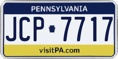PA license plate JCP7717