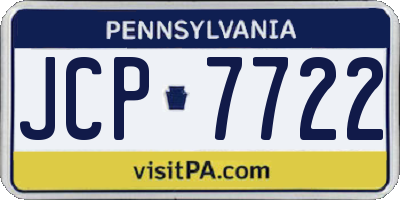 PA license plate JCP7722