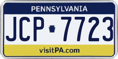 PA license plate JCP7723