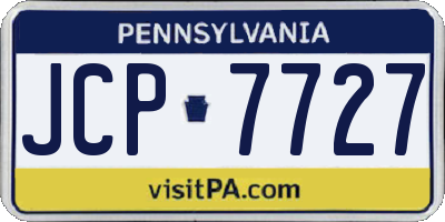 PA license plate JCP7727