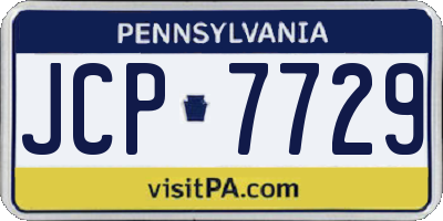 PA license plate JCP7729