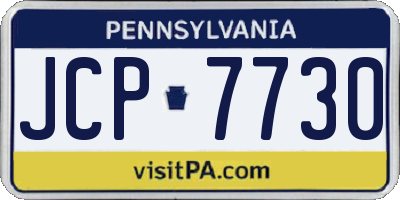 PA license plate JCP7730