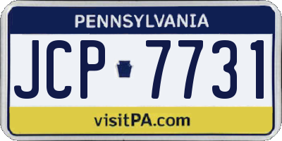 PA license plate JCP7731