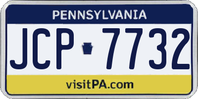 PA license plate JCP7732