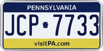 PA license plate JCP7733