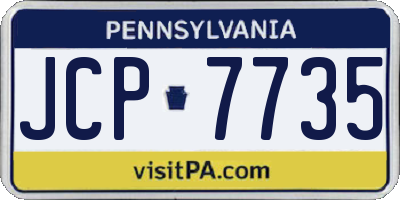 PA license plate JCP7735