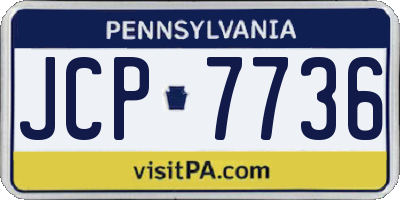 PA license plate JCP7736