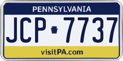 PA license plate JCP7737