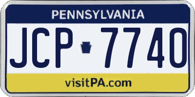 PA license plate JCP7740