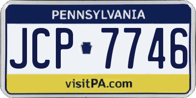 PA license plate JCP7746