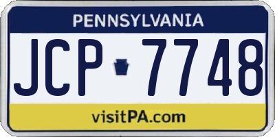 PA license plate JCP7748