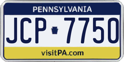 PA license plate JCP7750