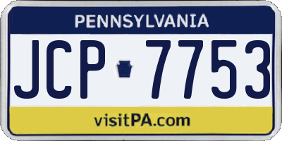 PA license plate JCP7753