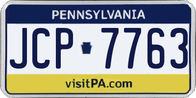 PA license plate JCP7763