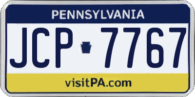 PA license plate JCP7767