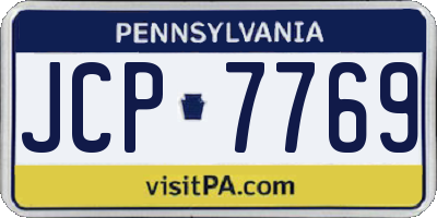 PA license plate JCP7769