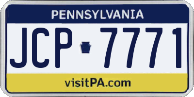 PA license plate JCP7771