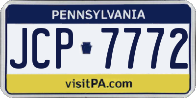 PA license plate JCP7772