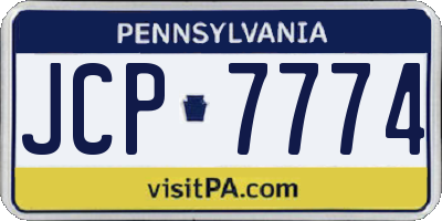 PA license plate JCP7774
