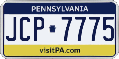 PA license plate JCP7775