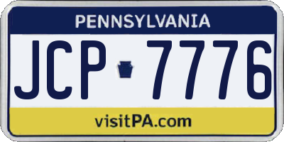 PA license plate JCP7776
