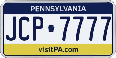 PA license plate JCP7777