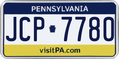 PA license plate JCP7780