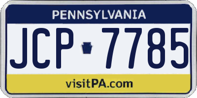 PA license plate JCP7785