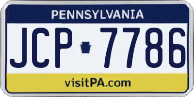 PA license plate JCP7786