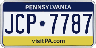 PA license plate JCP7787