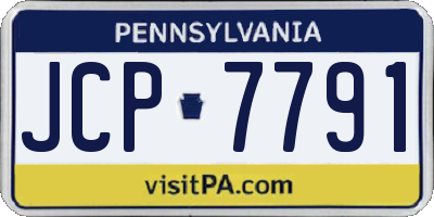 PA license plate JCP7791