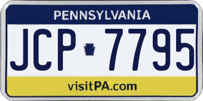 PA license plate JCP7795