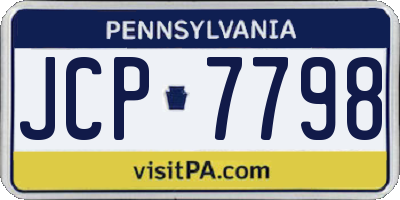 PA license plate JCP7798