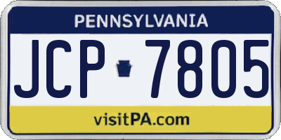 PA license plate JCP7805