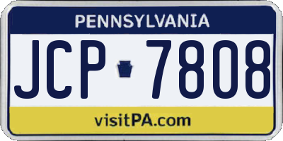 PA license plate JCP7808