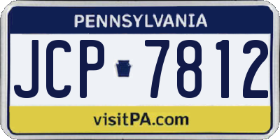 PA license plate JCP7812