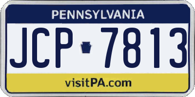 PA license plate JCP7813