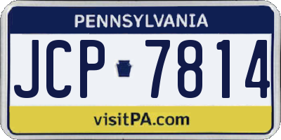 PA license plate JCP7814